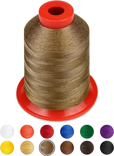 Vista 9 de 1000 metros de hilo para tapicería FIVEIZERO extra fuerte, hilo de nailon negro para denim, cuero, manualidades, máquina, bricolaje y hogar