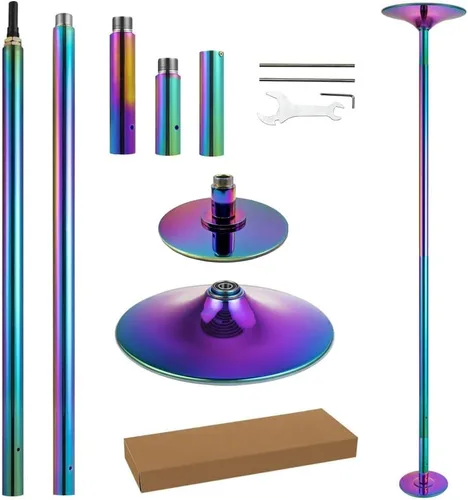 Vista 9 de Juego de Tubo de Baile - Altura Ajustable Premium 7.38-8.85 pies Portátil 45 mm de Diámetro 360° Tubo de Baile Giratorio para el Hogar, Capacidad