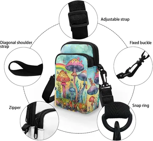Vista 4 de Bolso cruzado de 2 capas para hombre, cartera para pasaporte, bolsa de mensajero