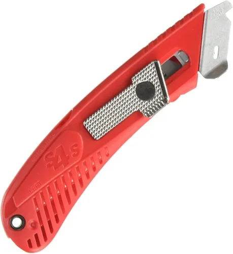 Vista 12 de Pacific Handy Cutter S4SR Cortador de seguridad autorretráctil con protector de metal fijo, divisor de cinta sin cuchillas, protector de acero
