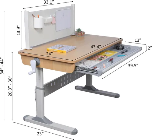 Vista 2 de ApexDesk Escritorio de estudio de altura ajustable 43" Serie NK (solo escritorio)