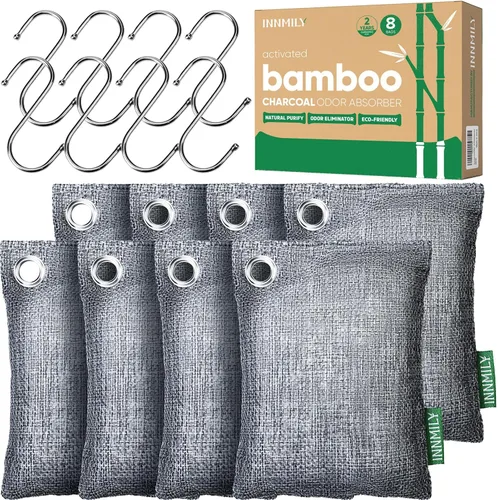Vista 11 de Absorbedor de olores de carbón activado, ganchos grandes de 17.64 oz de ancho, eliminador de olores naturales para olores fuertes, bolsas