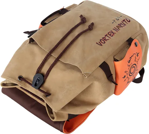 Vista 4 de Hajicxl Mochilas japonesas de anime de lona con estampado 3D, bolsa de viaje para portátiles para fanáticos del anime, Amarillo, Bolso de hombro