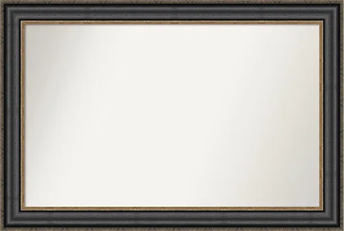 Vista 144 de Amanti Art Espejo personalizado, espejo de baño negro puente, espejo de pared o espejo de tocador de baño sobre el fregadero (26 x 26 pulgadas)