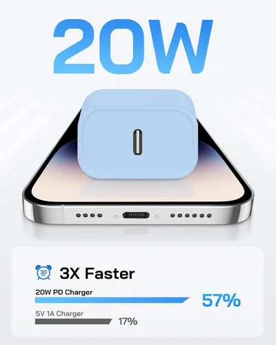 Vista 2 de AISNI Cargador para iPhone de carga rápida, paquete de 4 unidades de 20 W PD USB C con cable de carga rápida de 6 pies certificado MFi para iPhone
