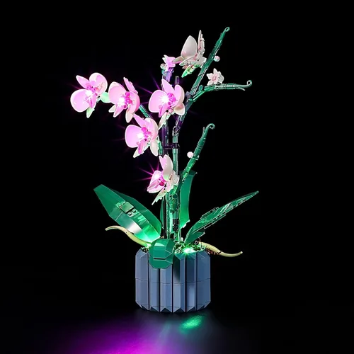 Vista 4 de YEABRICKS Kit de luz LED para Lego - Modelo de bloques de construcción de orquídea creadora, juego de luces LED compatible con 10311