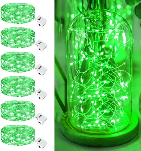 Vista 17 de Paquete de 12 luces de hadas que funcionan con pilas, 20 luces LED parpadeantes de 7 pies, 3 modos, mini luces a granel impermeables para tarros