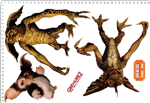 Vista 6 de Gremlins - Juego de 2 calcomanías de vinilo movibles para pared, ventanas, puertas