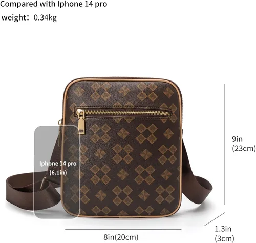 Vista 3 de Ciclkwde Bolso de hombro pequeño para hombre, bolso cruzado de viaje, bolso de negocios de moda, bolso de mensajero casual