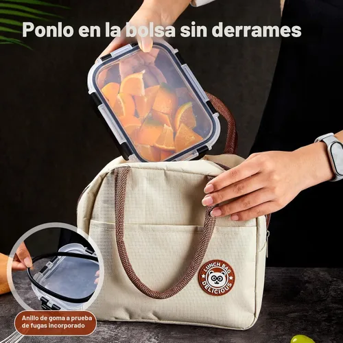 Vista 5 de Paquete de 8 recipientes de vidrio para comida preparada con tapas, juego de almacenamiento de alimentos extra grueso hermético