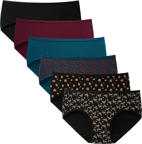 Vista 8 de INNERSY - Ropa interior de mujer de algodón estilo hipster, tallas regular y extra grande, paquete de 6 unidades Resplandor