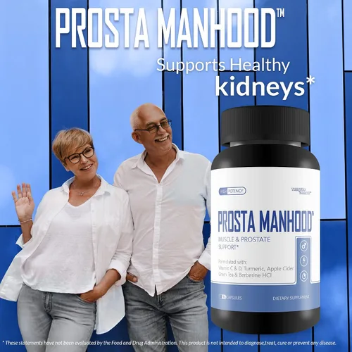Vista 6 de MANHOOD DE LA PROSTA - Apoyo de próstata todo en uno - Promueve la salud de la próstata - Apoya el flujo sanguíneo, la salud renal, el tamaño normal