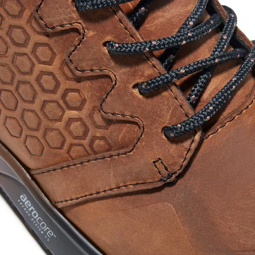 Vista 3 de Timberland PRO para hombre, bota de trabajo Reaxion Mid con puntera blanda Marrón/Negro