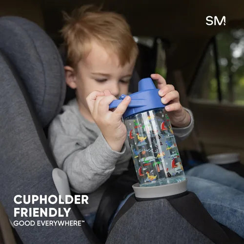 Vista 3 de Simple Modern Peppa Pig - Botella de agua de plástico para niños, popote Peppa Pig: Burbujas