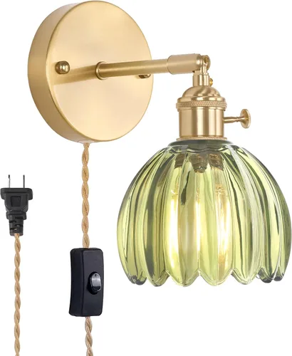 Vista 36 de Shenmoyl Aplique de pared vintage a pilas con bonita pantalla de vidrio de tulipán blanco, inalámbrico, recargable, luz de pared funciona