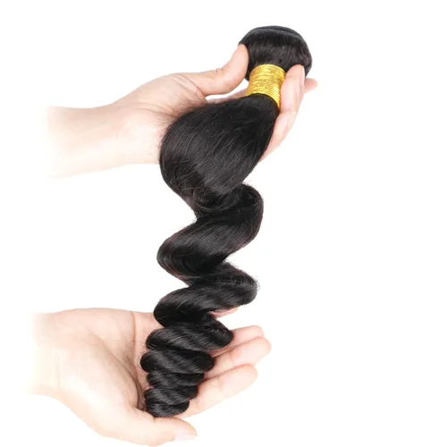 Vista 3 de Extensiones de cabello humano corto ondulado suelto, 1 Bunldes, 100% sin procesar, cabello virgen brasileño de 8 pulgadas, extensiones de cabello