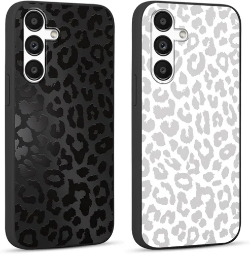 Vista 49 de Pack de 2 fundas con estampado de guepardo para Samsung Galaxy A03s 4G de 6.5", fundas de diseño de patrón de leopardo de lujo, de silicona suave