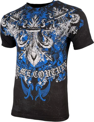 Vista 4 de Xtreme Couture by Affliction Camiseta para hombre, diseño gráfico Negro (Smash)