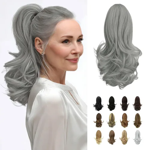 Vista 32 de SOFEIYAN Extensión de Cola de Caballo de 13" Larga y Rizada con Clip en Garra, Extensión de Cabello Sintético de Aspecto Natural para Mujeres