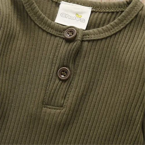 Vista 5 de Mameluco de una pieza para recién nacido unisex con botones color liso para bebé y niña