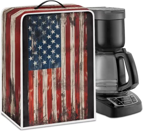 Vista 28 de Cubiertas antipolvo para máquina de café cruzado con bandera estadounidense, para mezclador, máquina de jugo, mantiene la cocina y la oficina