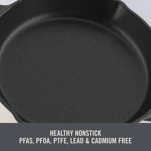 Vista 9 de Zakarian By Dash - Sartén profunda antiadherente de hierro fundido de 4.5 cuartos de galón con tapa de hierro fundido para comidas