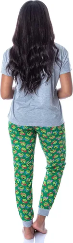 Vista 4 de Nickelodeon - Conjunto de pijama de 2 piezas para mujer, diseño de tortugas ninja