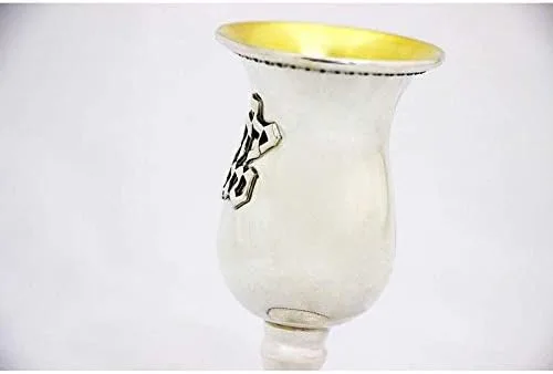 Vista 2 de Good Boy Yeled Tov Niño Plata de ley pequeña Kidush Taza judía baby shower regalo Judaica diseño flligree