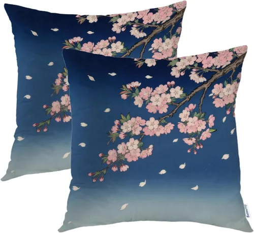Vista 53 de Batmerry Fundas de almohada decorativas con estampado digital de hojas verdes y gatos negros con estampado digital para sofá, cama, cremallera