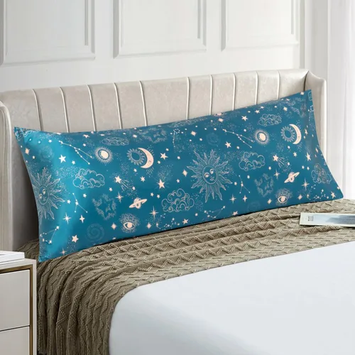 Vista 57 de EXQ Home - Funda de almohada de satén para cuidar el cabello y la piel, tamaño estándar, de seda con estampado negro, juego de 2 fundas con cierre