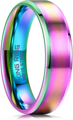 Vista 20 de King Ring 4/6/8mm Basic Rings – Super Polished Matt Finish Mens Rings Wedding Bands for Men & Women – Designed in USA