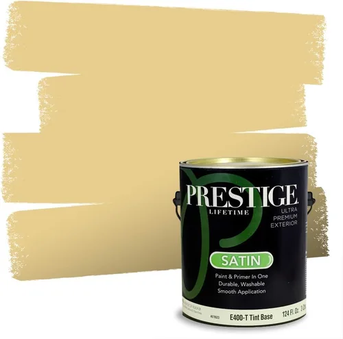 Vista 22 de PRESTIGE Pinturas de pintura exterior e imprimación en uno, 1 galón, plano, combinación comparable de Benjamin Moore* Manzanilla*