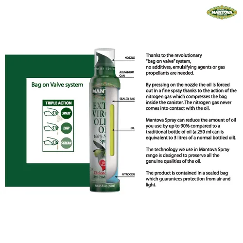 Vista 63 de Mantova Spray de Aceite de Oliva Virgen Extra con Sabor a Cúrcuma, spray de cocina saludable para el corazón perfecto para ensaladas, salsas