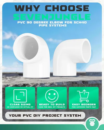 Vista 6 de Accesorios de codo de PVC de 90 grados de 1 pulgada, se adapta a tubos OD SCH40 de 1.315 pulgadas, paquete de 20 Conectores de grado de muebles