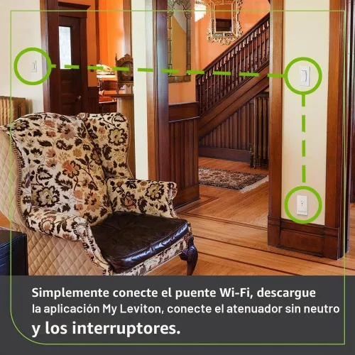 Vista 3 de Leviton DN15S-1RW - Interruptor inteligente no neutro, color blanco