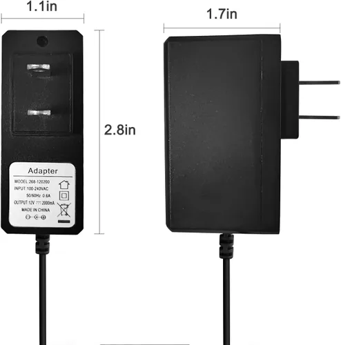 Vista 9 de Adaptador de fuente de alimentación de pared de 12 V CC 2A con enchufe de 0.083 in x 5.5 2A (2000 MA) CA 100-240 V a CC 12 voltios, adaptador
