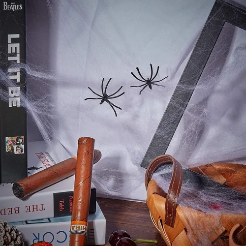 Vista 5 de Boao 6 telarañas elásticas de Halloween con 12 arañas de plástico para decoración de Halloween en interiores y exteriores Stretch Cobwebs