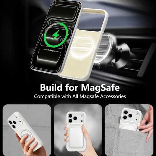 Vista 105 de Funda magnética de silicona para iPhone 13 Pro, color blanco antiguo [Compatible con Magsafe] [Forro de microfibra suave antiarañazos], funda
