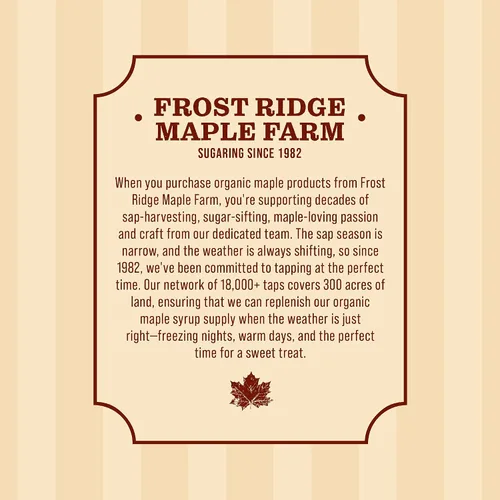 Vista 6 de Frost Ridge Maple Farm, Crema de arce orgánica, grado A, una libra (16 oz)