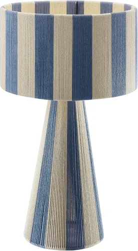 Vista 11 de Modway Renae - Lámpara de mesa vintage moderna de hilo de algodón en Cobblestone - Lámpara de acento boho retro única con base de metal y diseño