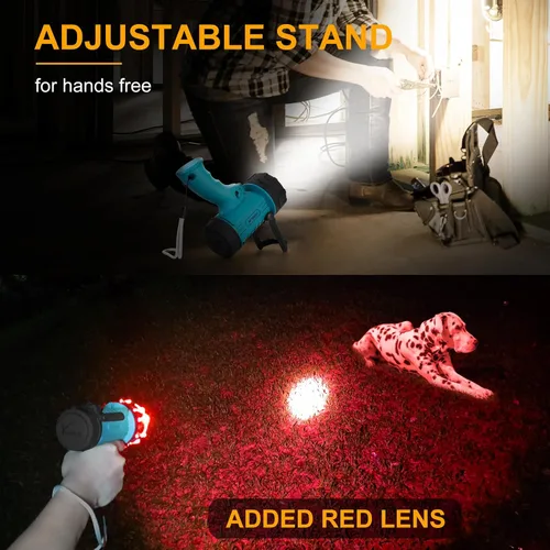 Vista 6 de YIERBLUE Linterna recargable IP67 impermeable con 1000,000 lúmenes LED, 12 horas de luz de punto de larga duración, foco de mano resistente a