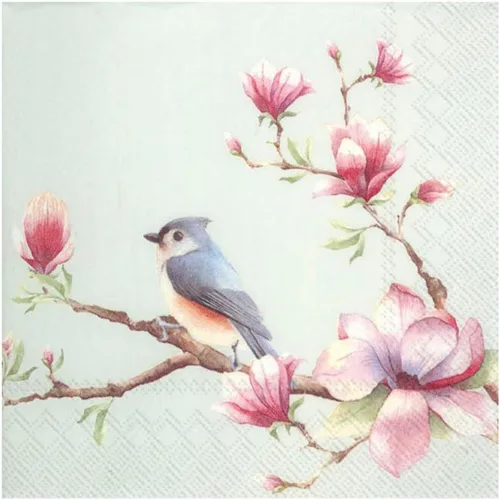 Vista 5 de Boston International IHR - Servilletas de papel de 3 capas, tamaño de almuerzo de 20 unidades, pajarera en primavera Birdhouse en primavera