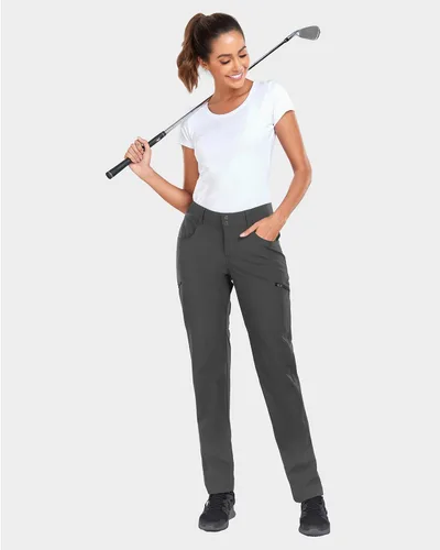 Vista 4 de Holipick Pantalones cargo de senderismo para mujer, ligeros, de secado rápido, impermeables, para exteriores, campamento, viajes, golf