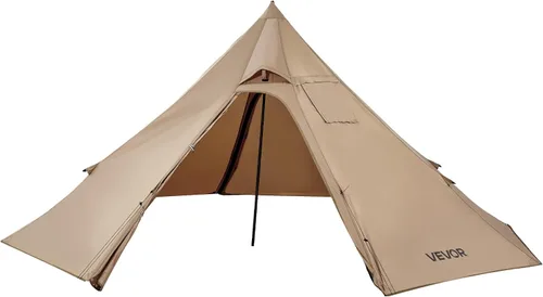 Vista 15 de VEVOR Tienda Caliente, Tiendas de Campaña Tipi Calientes con Toma para Estufa, Tiendas de Campaña Portátiles de Invierno con Faldón para Nieve