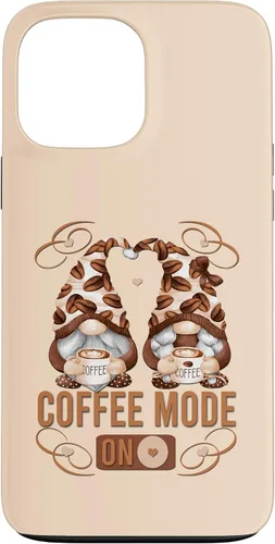 Vista 23 de iPhone 16 Funny Coffee Mode On For Women With Cute Coffee Gnomes Case