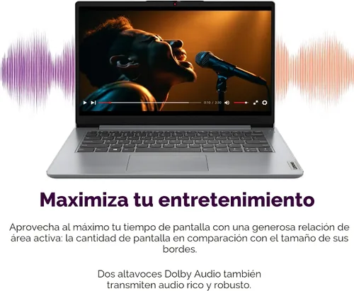 Vista 3 de Lenovo IdeaPad Computadora portátil – 8 GB de RAM – 256 GB de almacenamiento SSD – Intel Core – Microsoft Office para la Web Carga rápida, cámara