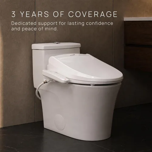 Vista 9 de SmartBidet SB-2000 Asiento de bidé eléctrico - Asiento para inodoro climatizado con secador de aire caliente y funciones de lavado con control