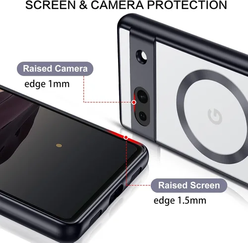 Vista 7 de BENTOBEN Funda magnética para Google Pixel 7a compatible con MagSafe, chapada delgada, a prueba de golpes, suave TPU galvanizado, carga inalámbrica