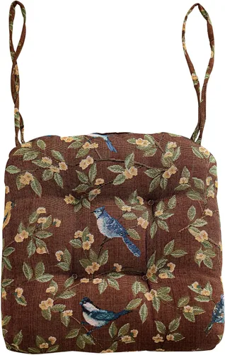 Vista 10 de vctops Cojines para silla de estilo rústico con estampado de pájaros y lazos Cojines para silla en forma de U suaves y cómodos Almohadillas