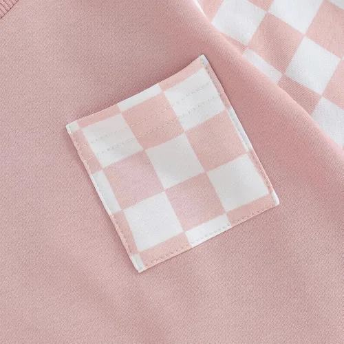 Vista 5 de MAINESAKA Ropa de bebé de tablero de ajedrez, ropa para recién nacido, niño y niña, traje de otoño a cuadros, overol con capucha, sudadera